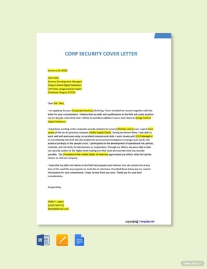 Corp Security Cover Letter
