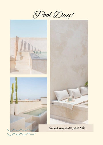 Free Swimming Pool Photo Collage Template to Edit Online