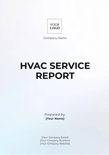 Free HVAC Service Report Template to Edit Online