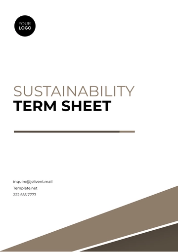 Free Sustainability Term Sheet Template to Edit Online