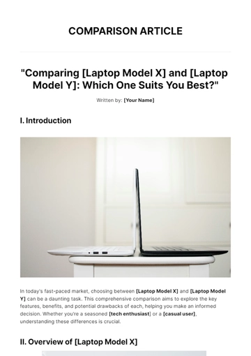 Free Comparison Article Template to Edit Online