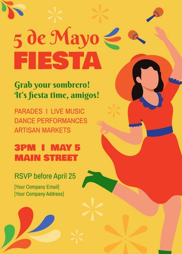Free Cinco De Mayo Celebration Invitativon Template to Edit Online