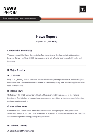 Free News Report Template to Edit Online