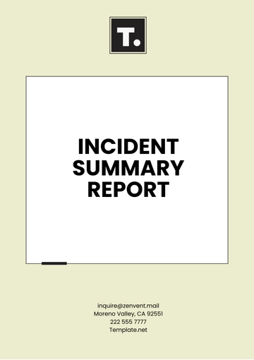 Free Incident Summary Report Template to Edit Online