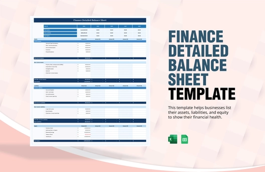 Finance Detailed Balance Sheet Template