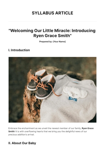 Free Baby Announcement Article Template to Edit Online