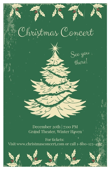 Free Christmas Concert Poster Template to Edit Online