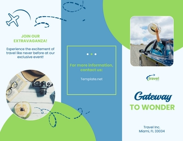 Free Travel Agency Event Brochure Template to Edit Online