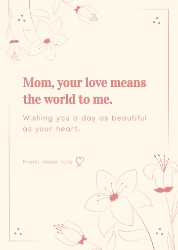 Free Mother's Day Message Template to Edit Online