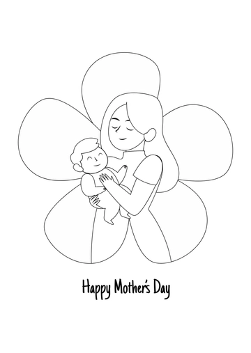 Free Mother's Day Drawing Template to Edit Online