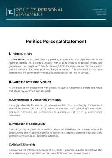 Free Politics Personal Statement Template to Edit Online
