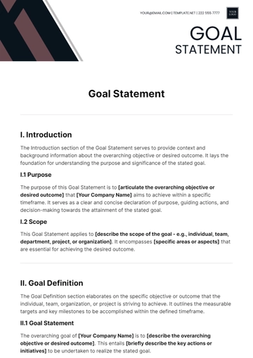 Free Goal Statement Template to Edit Online