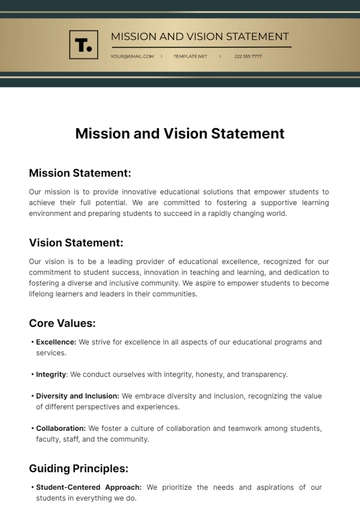Free Mission and Vision Statement Template to Edit Online