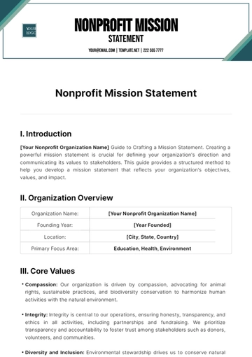 Free Nonprofit Mission Statement Template to Edit Online