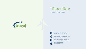 Free Travel Consultant Business Card Template to Edit Online