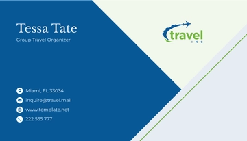 Free Group Travel Organizer Business Card Template to Edit Online