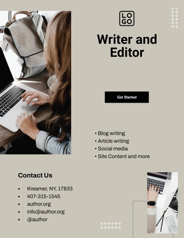Free Author Leaflet Template to Edit Online