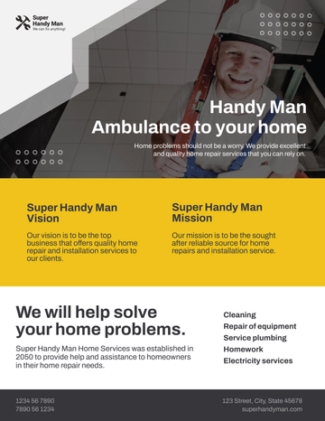 Free Handyman Leaflet Template to Edit Online