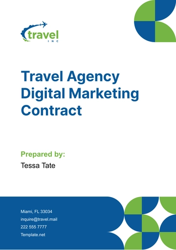 Free Travel Agency Digital Marketing Contract Template to Edit Online