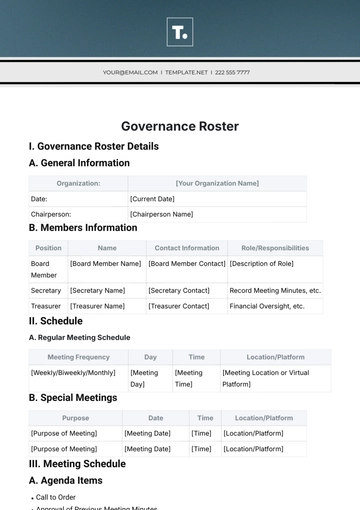 Free Governance Roster Template to Edit Online
