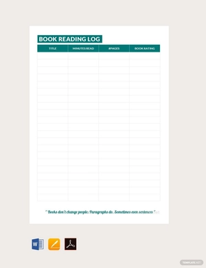 Book Reading Log Template