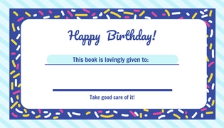Free Birthday Book Label Template to Edit Online