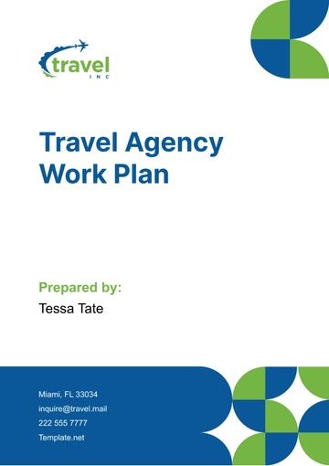 Free Travel Agency Work Plan Template to Edit Online