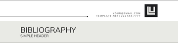Free Simple Bibliography Header Template to Edit Online