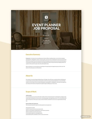 Event Planner Proposal Template