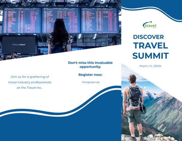 Free Travel Agency Conference Brochure Template to Edit Online