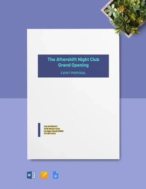 Club Event Proposal Template