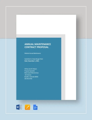 Annual Maintenance Contract Proposal Template