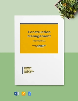Construction Job Proposal Template