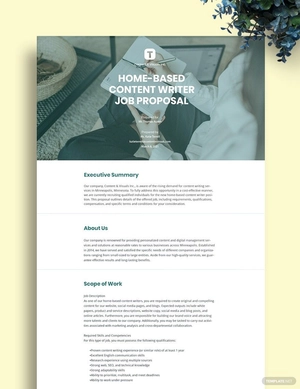 New Job Proposal Template