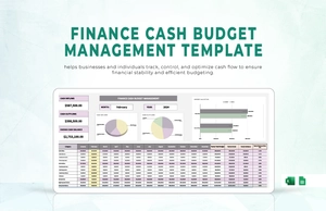 Finance Cash Budget Management Template