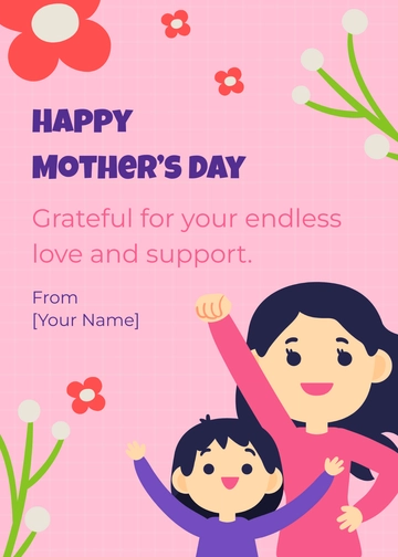 Free Mother's Day Card Template for Kids Template to Edit Online