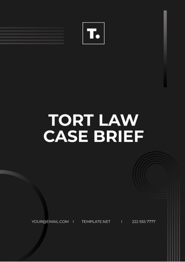 Free Tort Law Case Brief Template to Edit Online