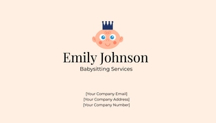 Free Babysitting Business Card Template to Edit Online