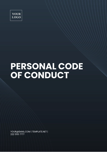 Free Personal Code of Conduct Template to Edit Online