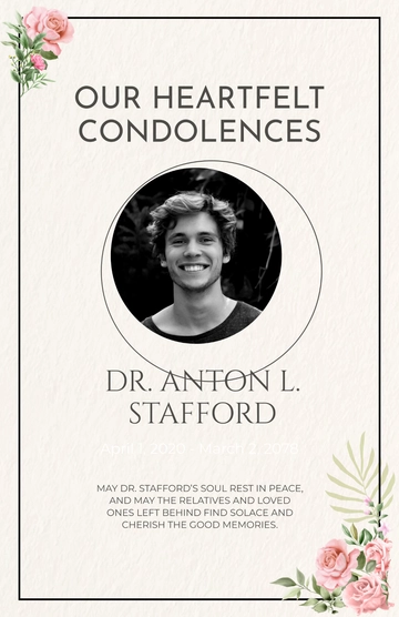 Free Condolence Poster Template to Edit Online