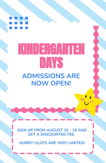 Free Kindergarten Poster Template to Edit Online