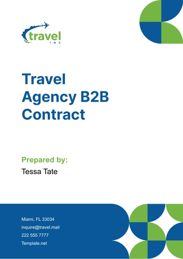 Free Travel Agency B2B Contract Template to Edit Online
