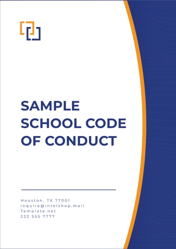 Free Sample School Code of Conduct Template to Edit Online
