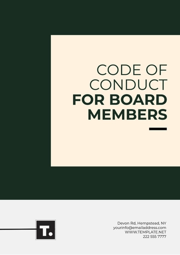 Free Code of Conduct for Board Members Template to Edit Online