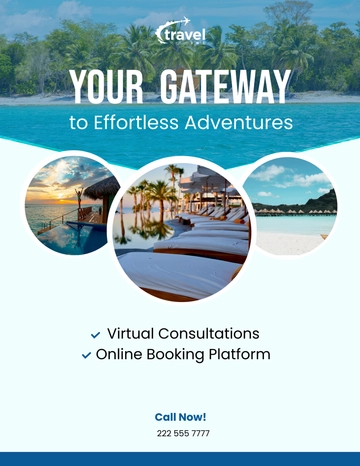 Free Travel Agency Digital Flyer Template to Edit Online