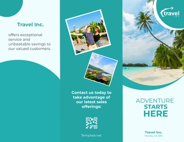 Free Travel Agency Sales Brochure Template to Edit Online