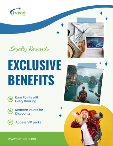 Free Travel Agency Loyalty Rewards Flyer Template to Edit Online