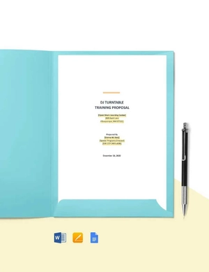 Music Training Proposal Template