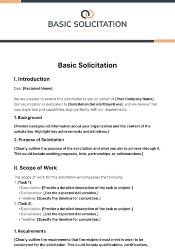 Free Basic Solicitation Template to Edit Online
