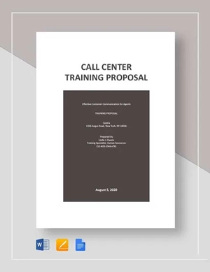 Call Center Training Proposal Template Call Center Training Proposal Template